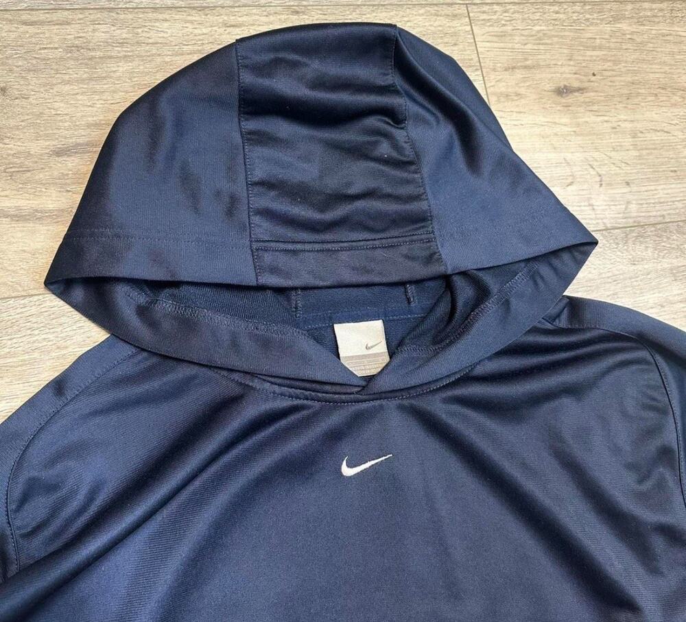 Nike Center Swoosh Hoodie Men Large Men Blue VTG Basketball